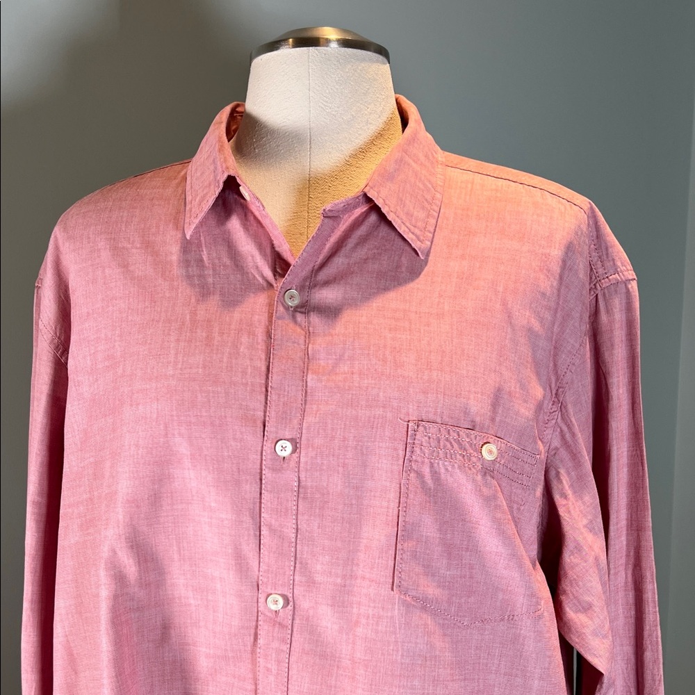 Article 365 Broken-In Faded Red Cotton Casual Button Down Dress Shirt XXL